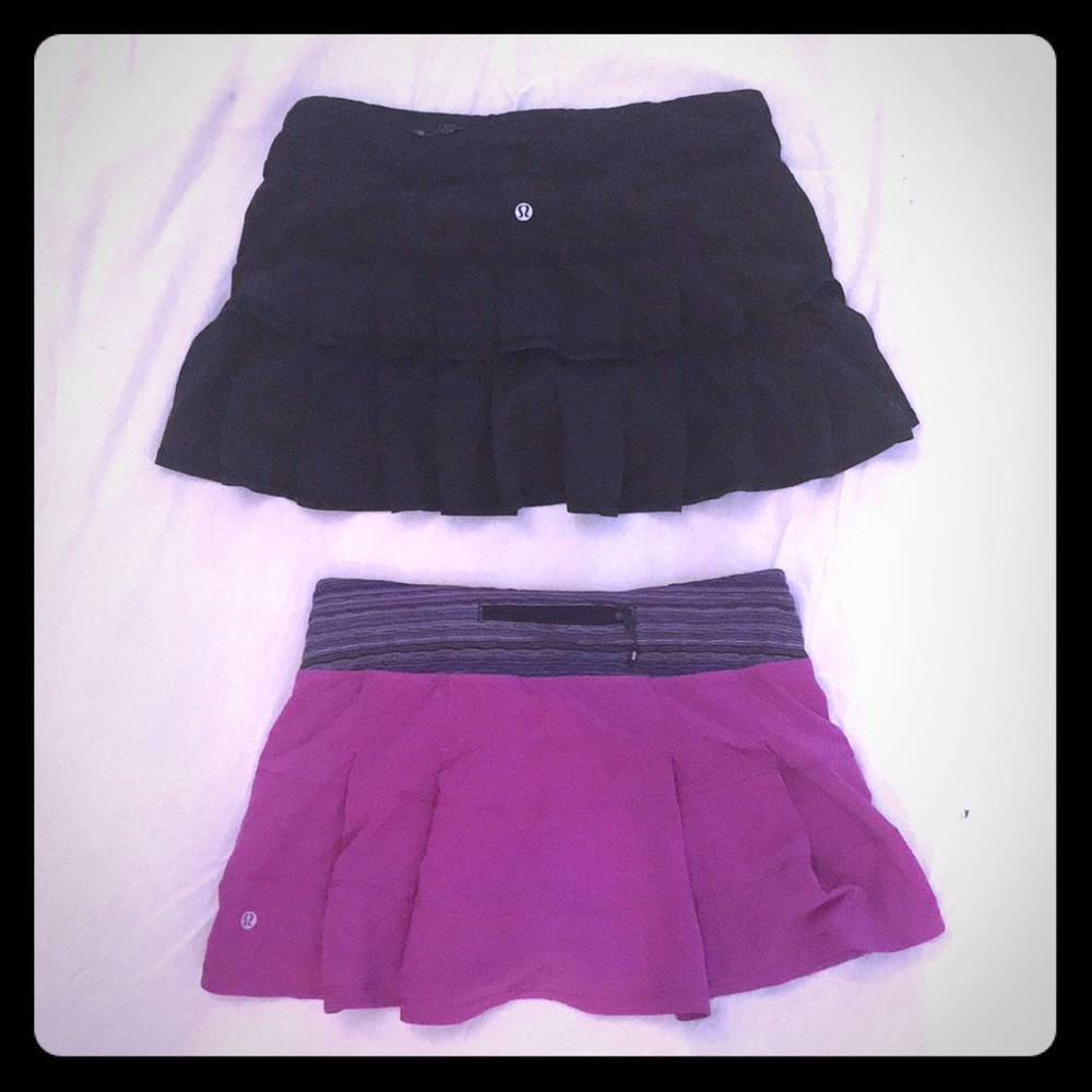 Lulu lemon skort bundle (2) Black and Pink